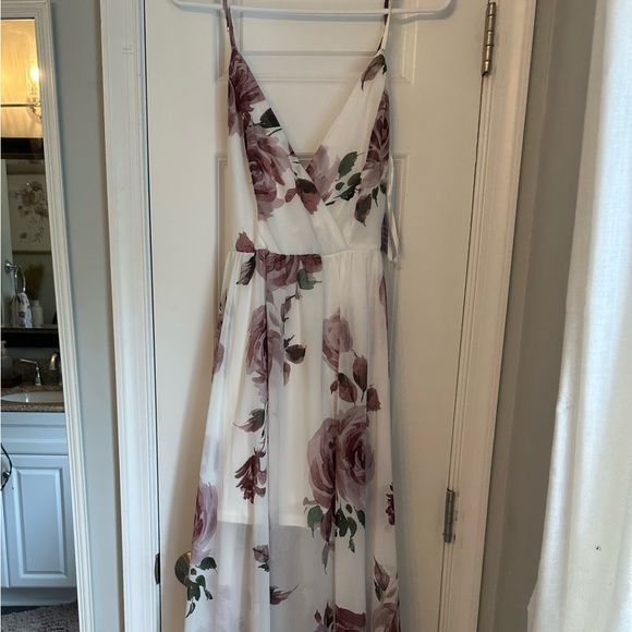 Windsor White Floral Floor Length Flowy Dress - Picture 1 of 7